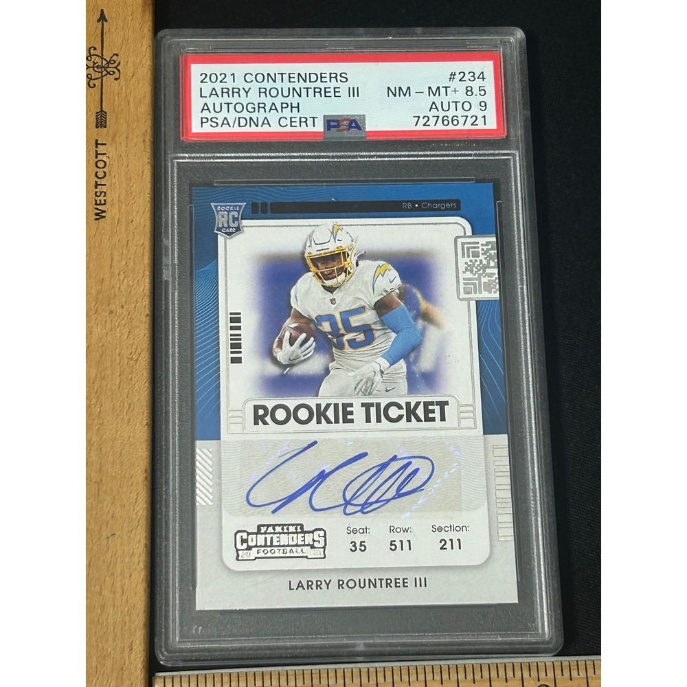 2021 Contenders Larry Rowntree III‎ Rookie Ticket Autograph PSA 8.5 Auto 9
